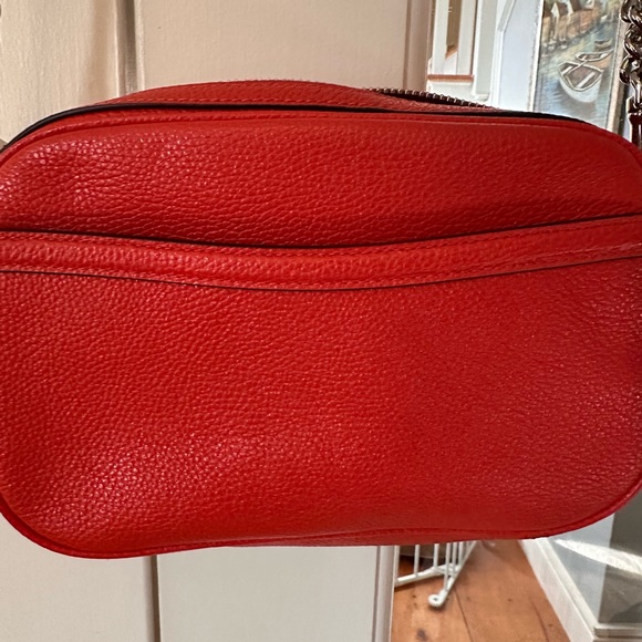 Coach Orange Leather Camera Bag Purse Chain Strap - Picture 4 of 5